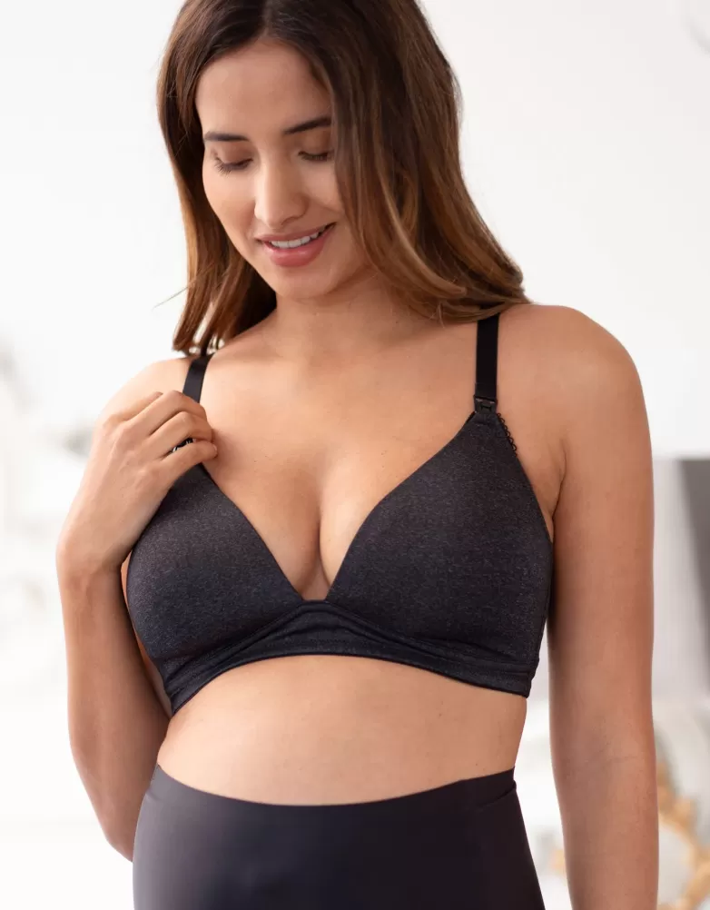Store Antraciet gemêleerde zwangerschaps- en voedingsbh Alle Verzorgingskleding | Verpleging Beha's & Lingerie