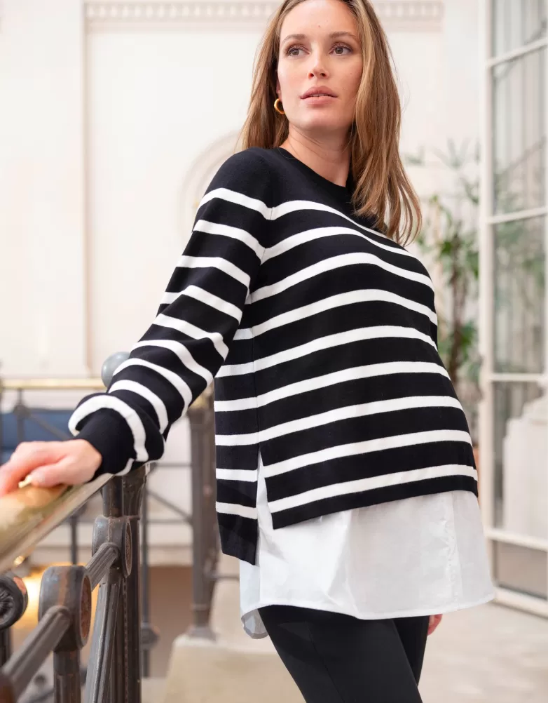 Shop Gelaagde, gestreepte trui voor zwangerschap en borstvoeding | Alle Verzorgingskleding | Hoodies & Tops