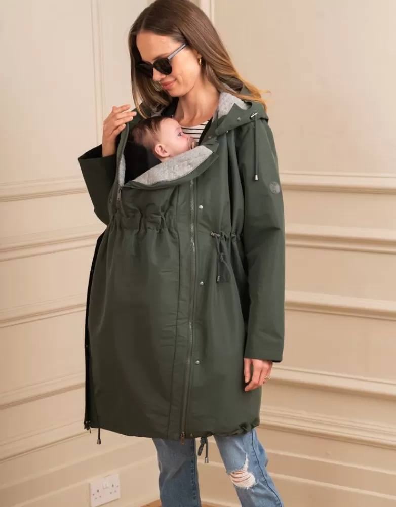 Store Kaki 4-in-1 zwangerschaps- en babydraagparka | Jassen en jacks