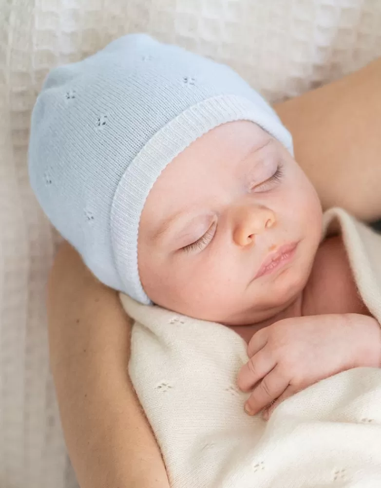 Cheap Mini blauw gebreide babymutsje van katoen en kasjmier CARIPOD™ | Baby Cadeau