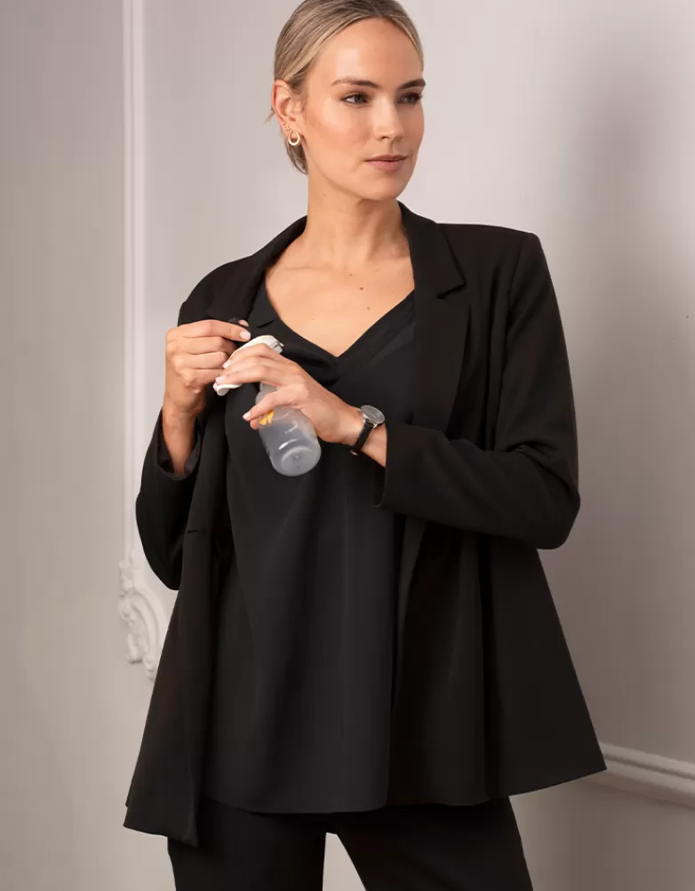 Best Sale Zwart hemdje voor zwangerschap, borstvoeding en afkolven | Alle Verzorgingskleding | Hoodies & Tops